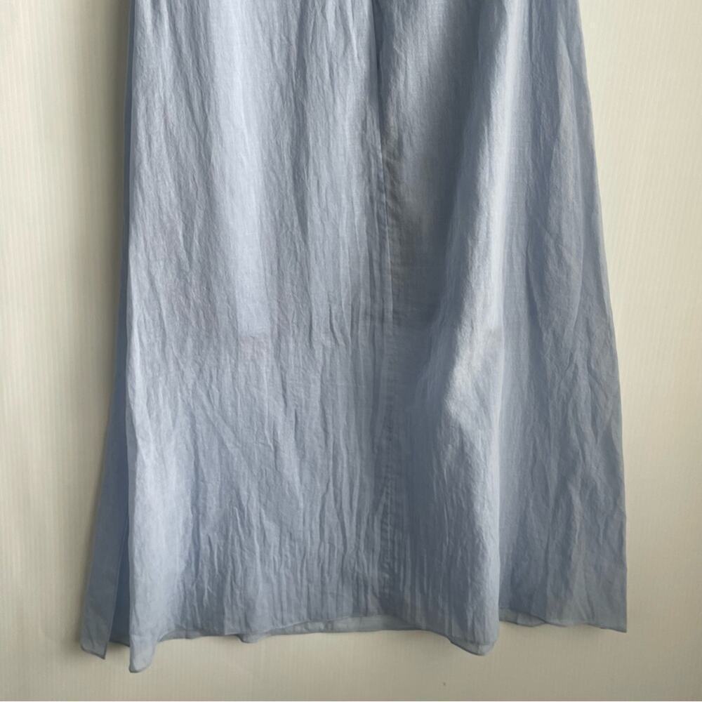 🆕 Theory Organic cotton baby blue midi dress NWT size 2 flowy short sleeves - Picture 9 of 11